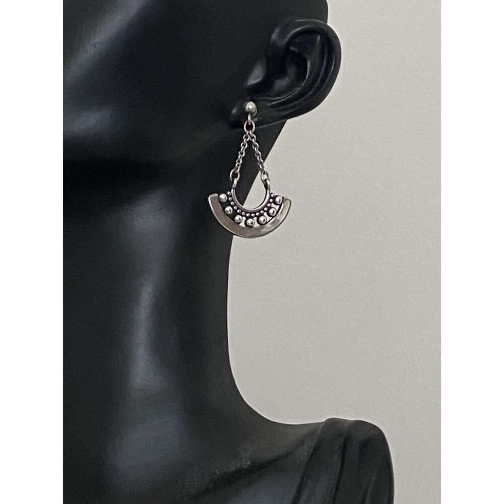James Avery Retired Beaded Crescent Dangle Earrings